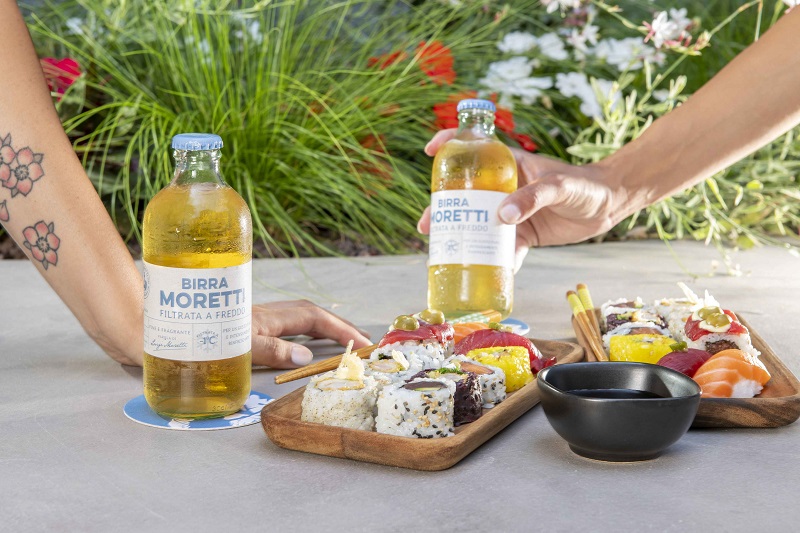 Sushi misto e Birra Moretti Filtrata