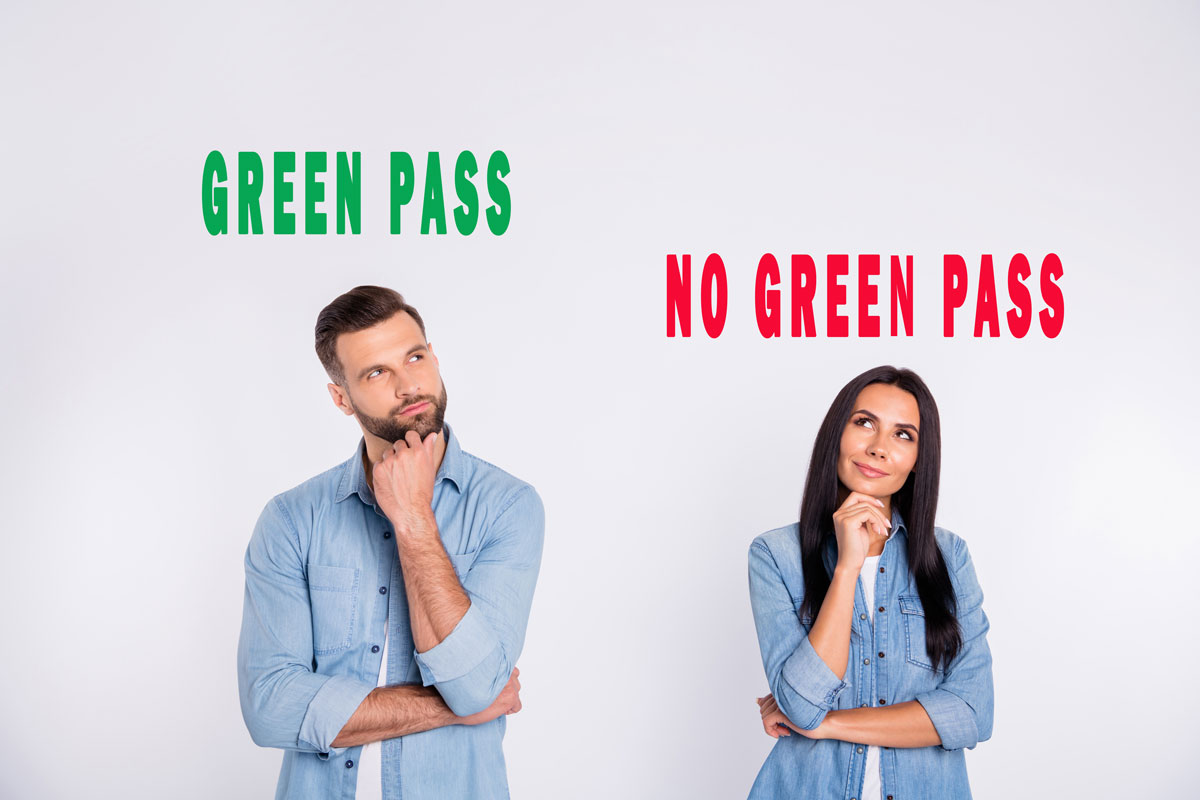 Uomo e donna green pass