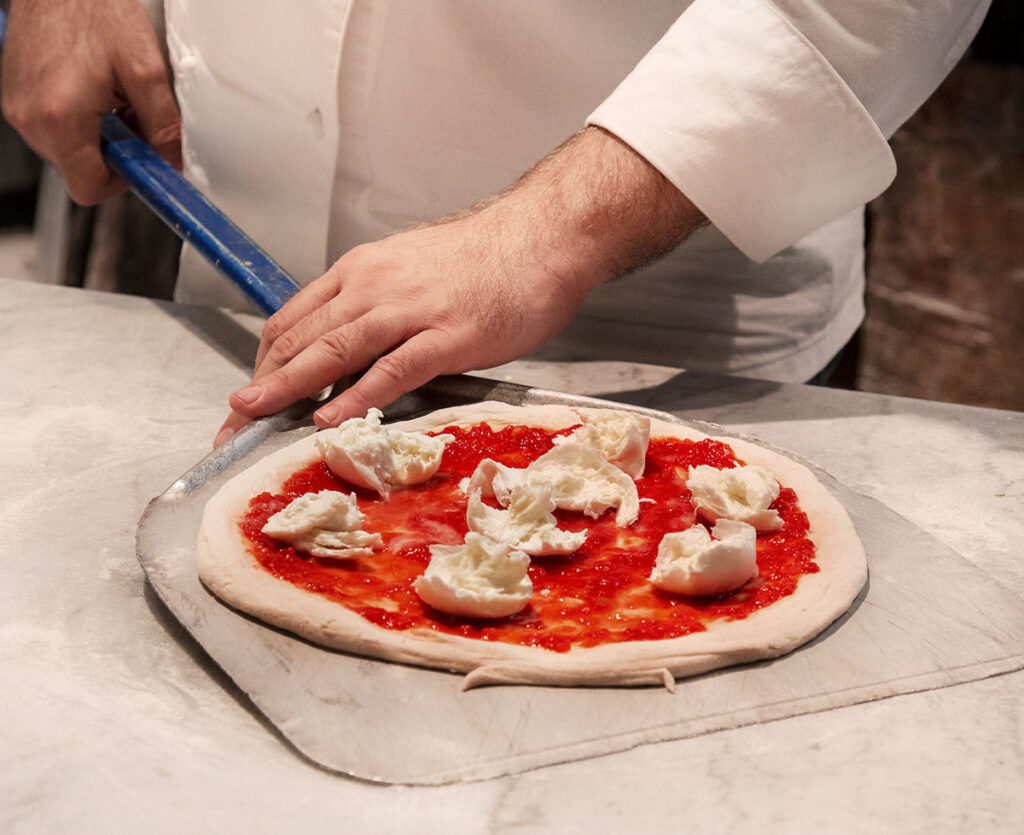Pizza Eataly, impasto pala