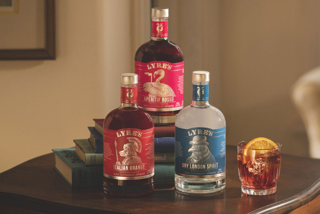 Lyre's Aperitif Rosso, Italian Orange e Dry London Spiriti