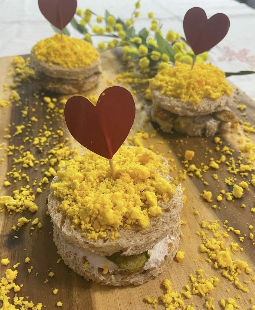 tartine mimosa, festa della donna