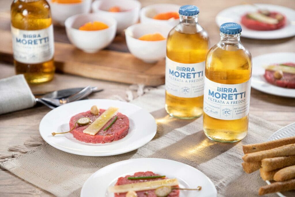 Crudi di carne e Birra Moretti Filtrata a Freddo