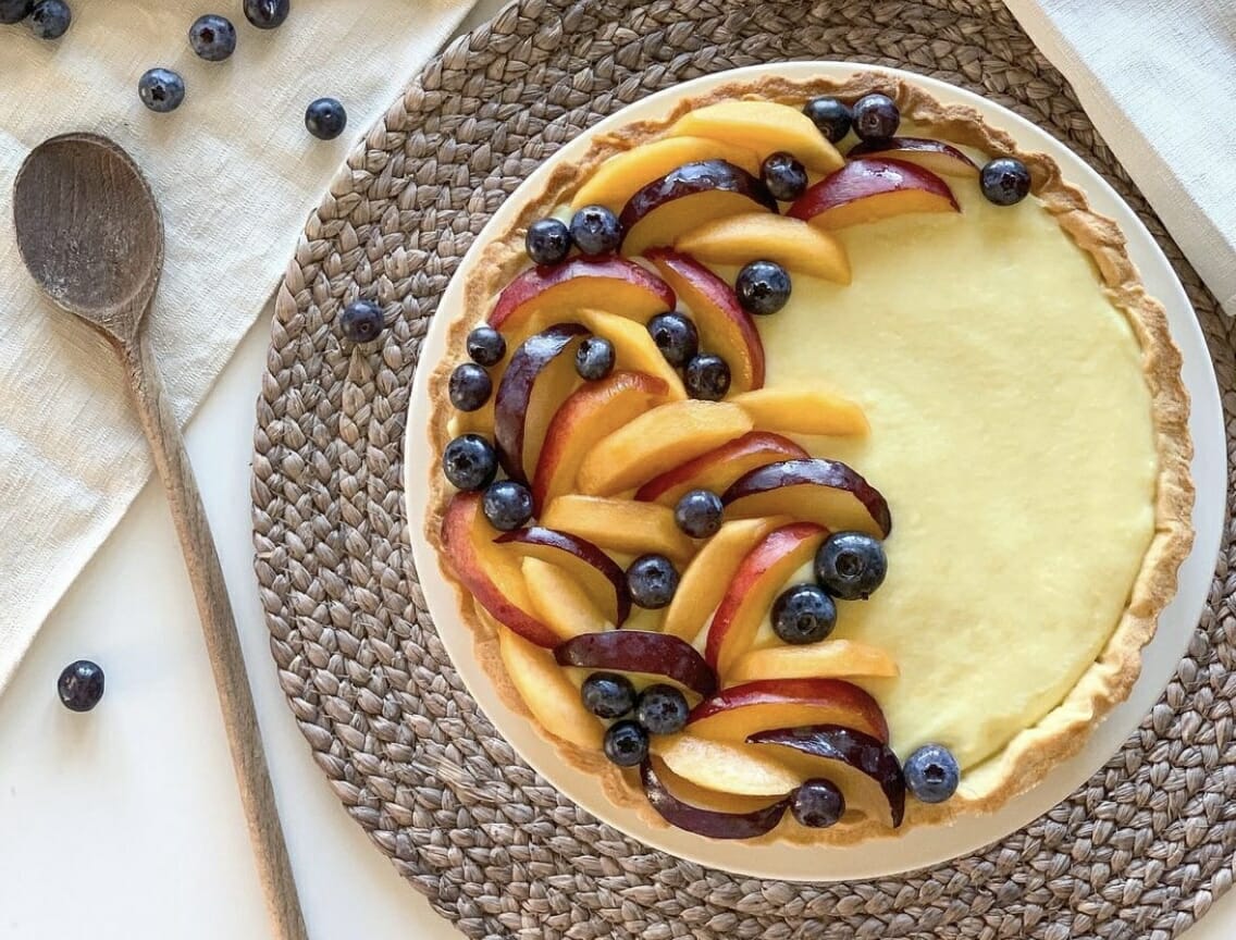 crostata pesche mirtilli
