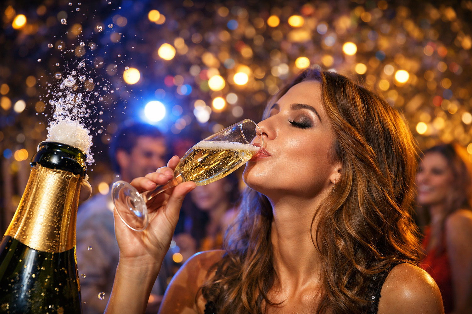 bollicine in evidenza che accelerano l’assorbimento dell’alcol