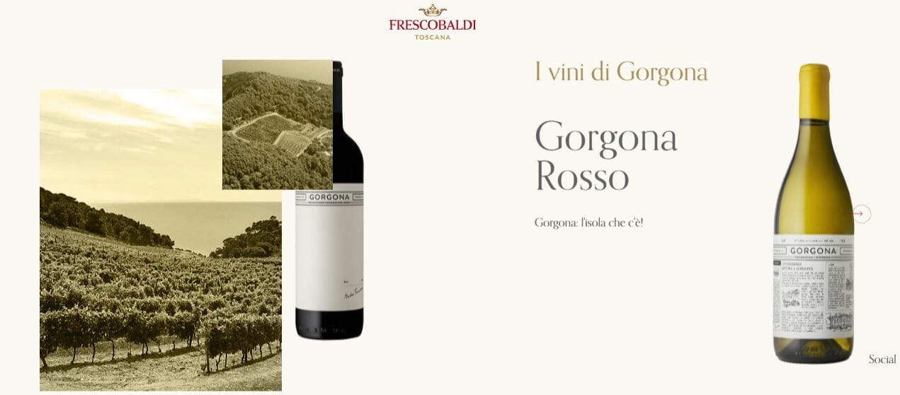 vino giusto di Gorgona, targato Frescobaldi