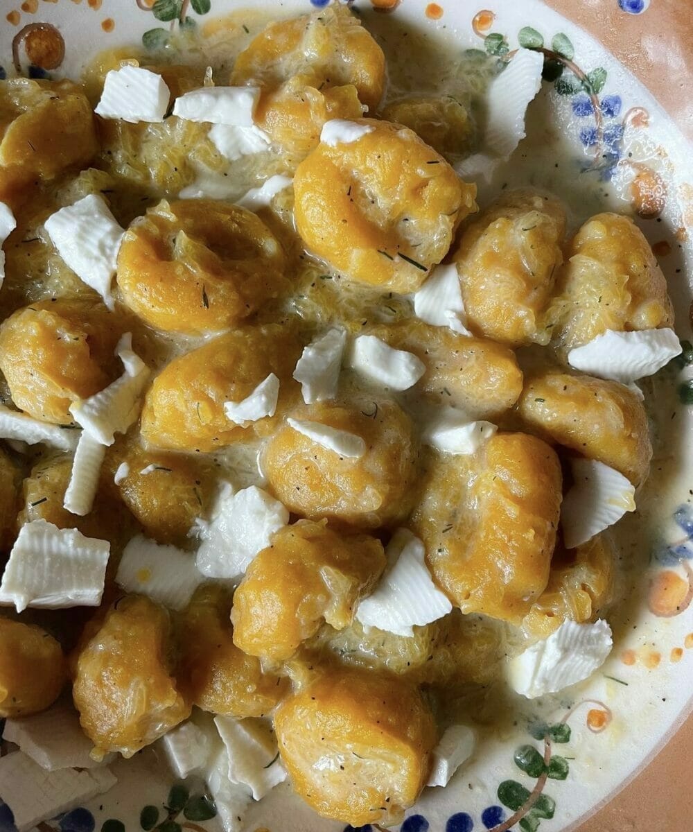 Gnocchi di zucca cremosi con primo sale, ricetta