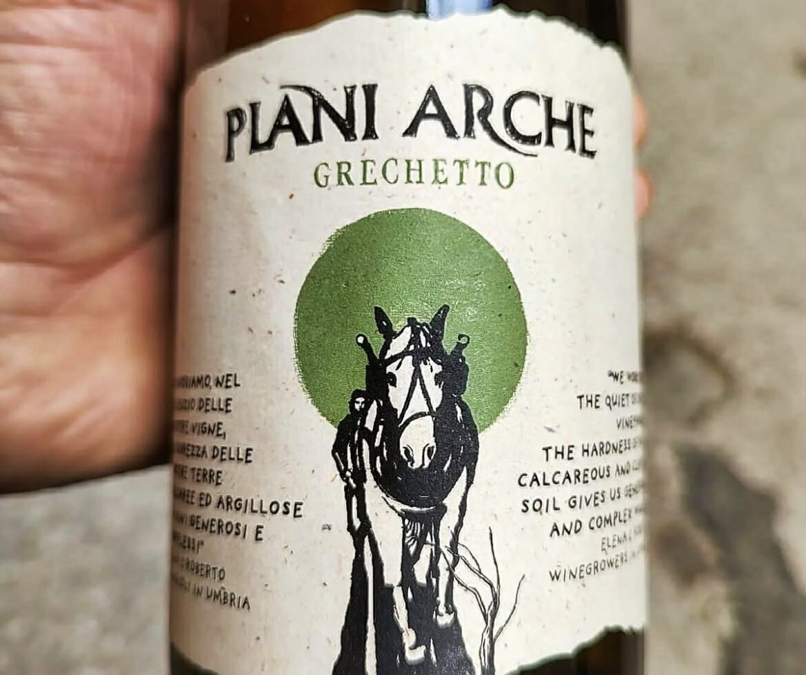 bottiglia di vino Grechetto Plani Arche
