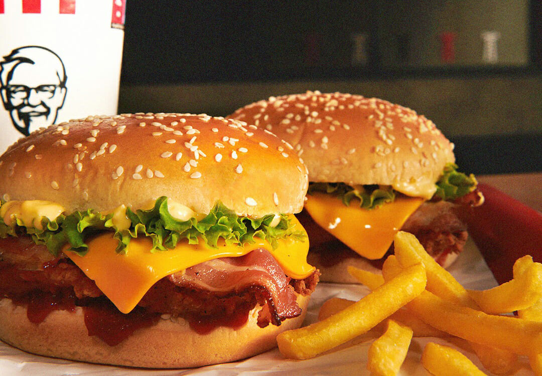 Hamburger e bibita Kfc