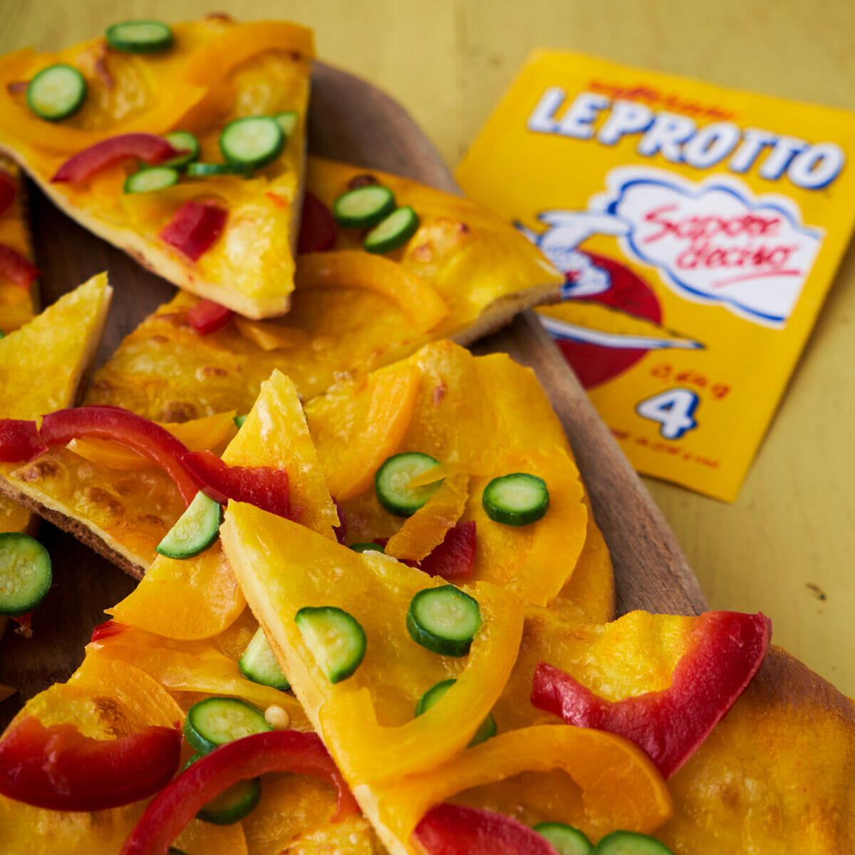 pizza con lo zafferano leprotto