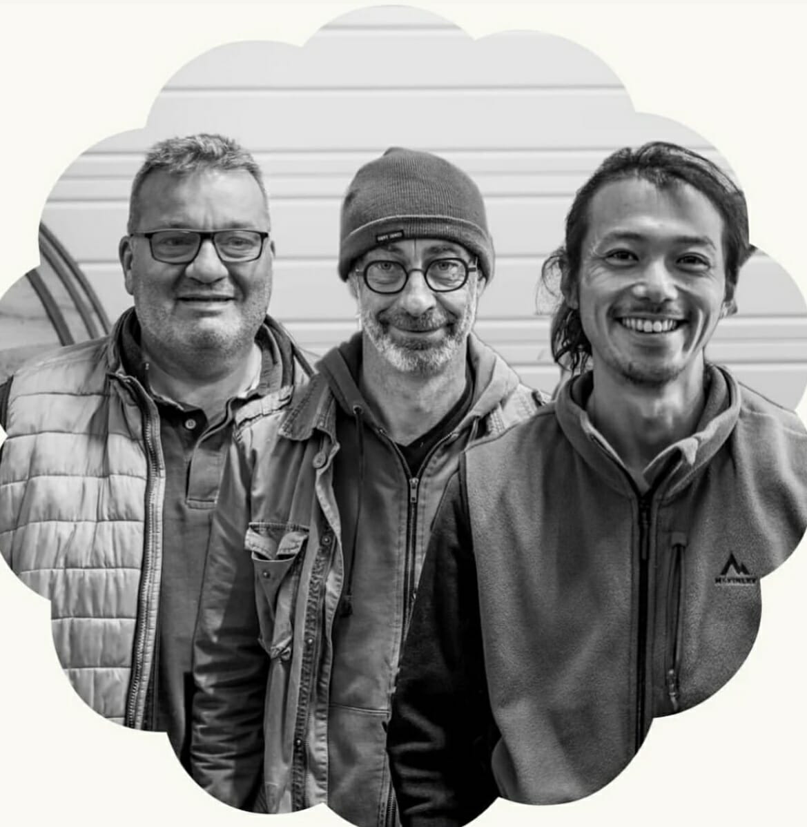Yves Roy, Olivier Guala e Yoshinori Kuruda