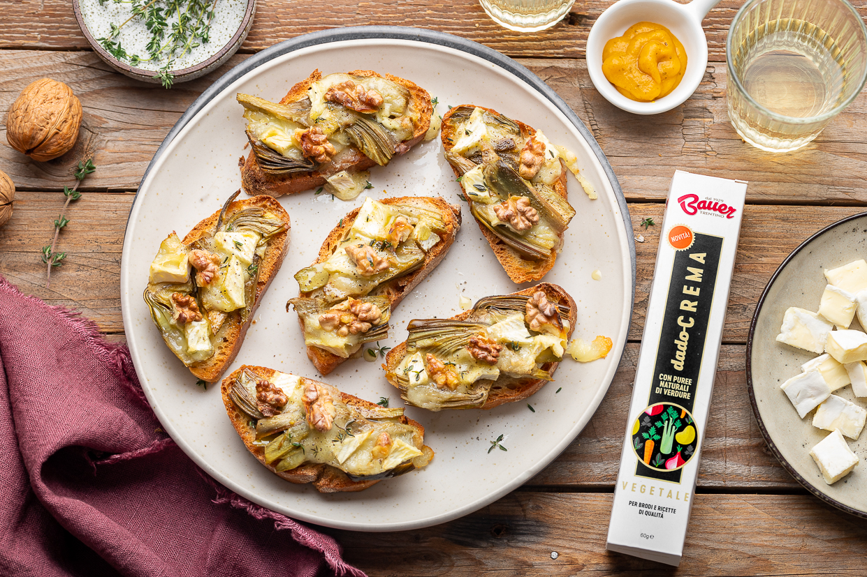 ricetta bruschetta carciofi e brie-