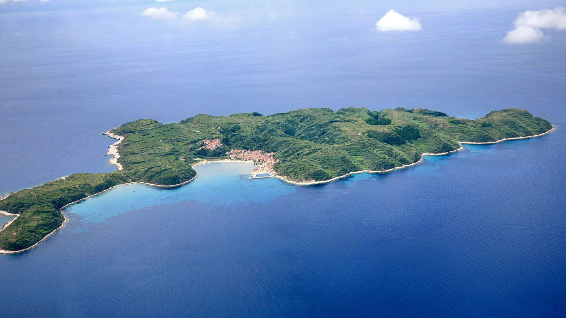 vista aerea dell'isola di Susak
