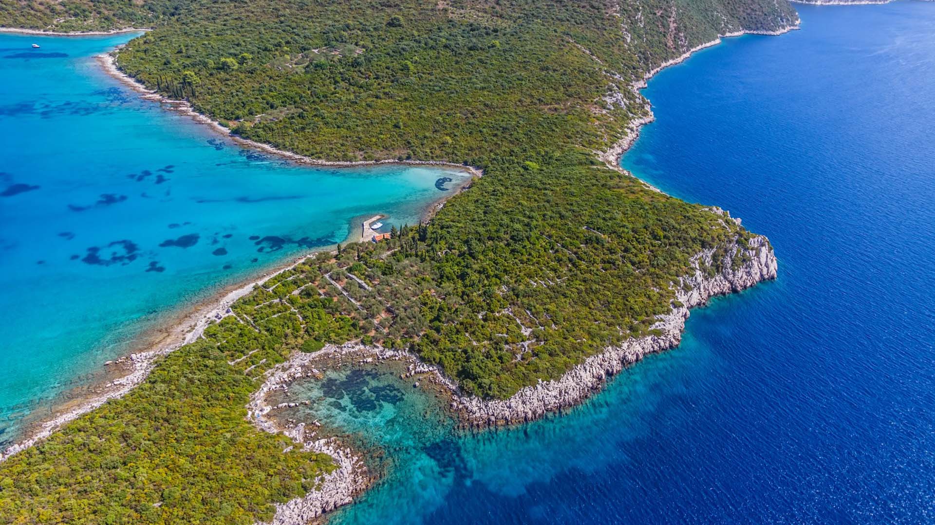 penisola di Pelješac vista area della costa 