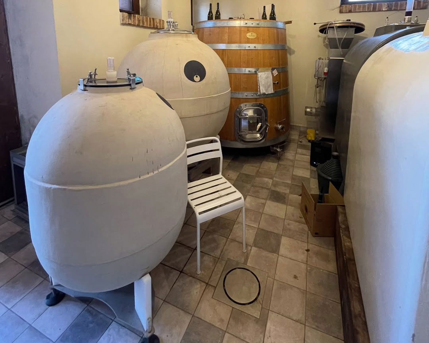 Cantina Roero Le More Bianche anfore e vasche fermentazione vino Ale Bovio Piemonte