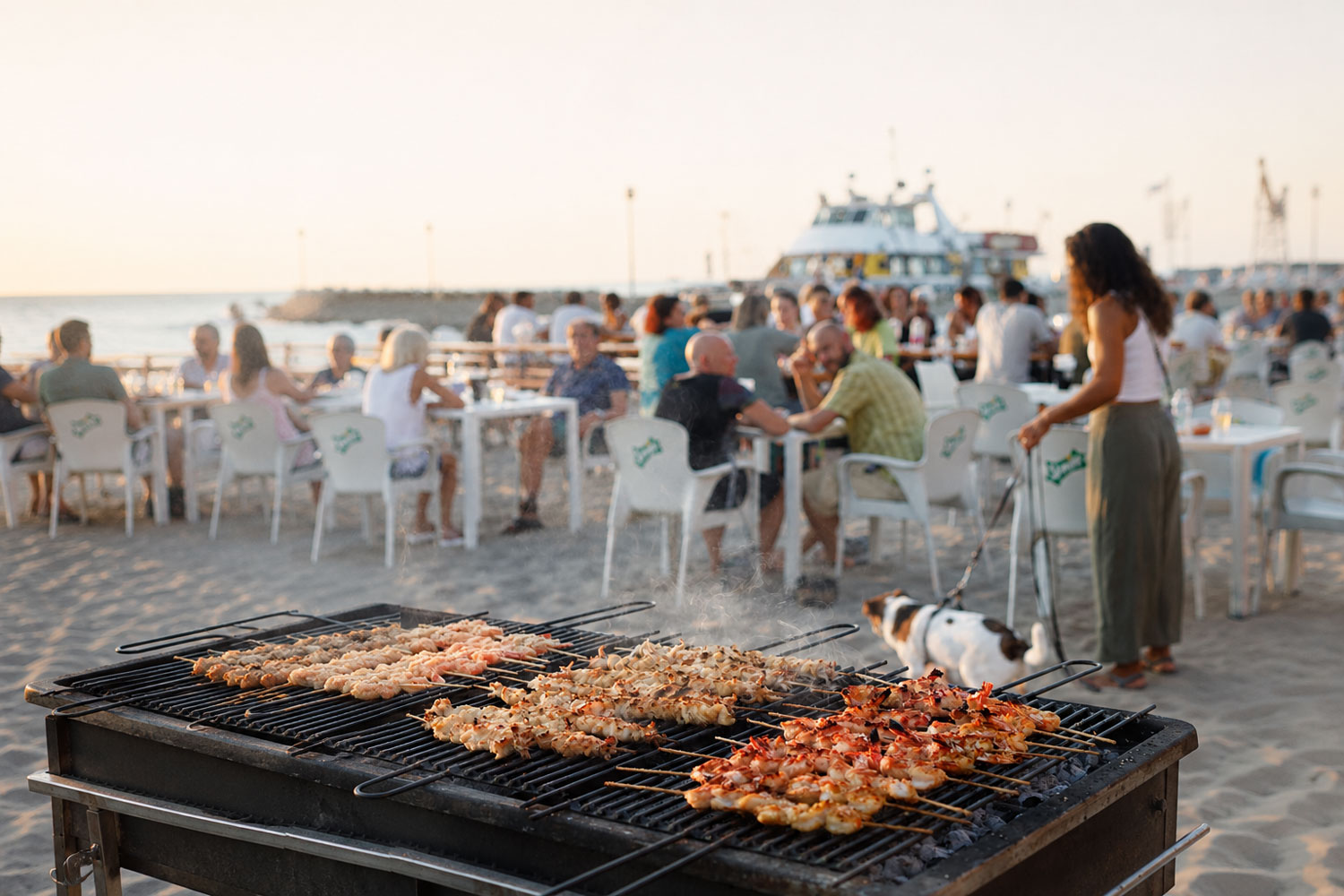 Aperitivi in spiaggia a Cattolica con grigliata sul mare e atmosfera estiva ad Altamarea Beach Village