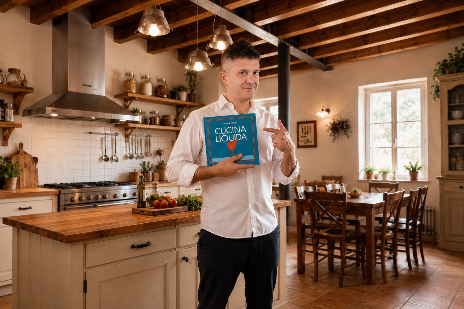 Cucina Liquida, il bartender con il suo libro dedicato a tecniche di cucina, cocktail e mixology contemporanea.