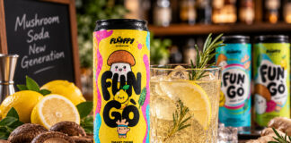 Berreste una bibita ai funghi? In Italia ora esiste davvero Bibita ai funghi con shiitake, FUN-GÒ mushroom soda italiana servita al bar con limone, zenzero e rosmarino