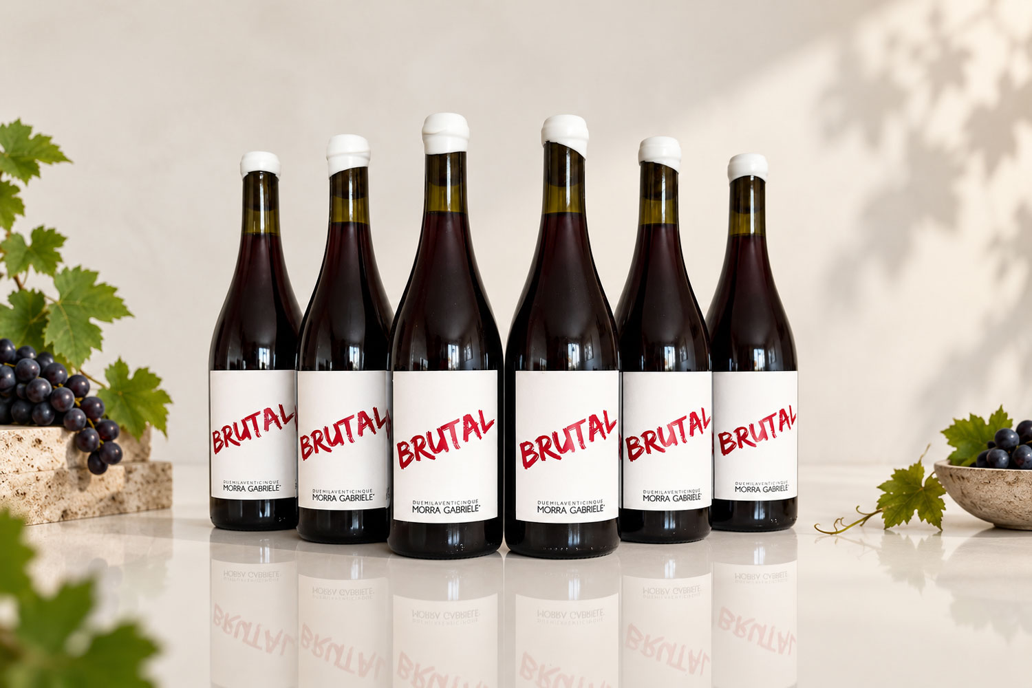 Nebbiolo naturale a Barbaresco, bottiglie Brutal di Morra Gabriele
