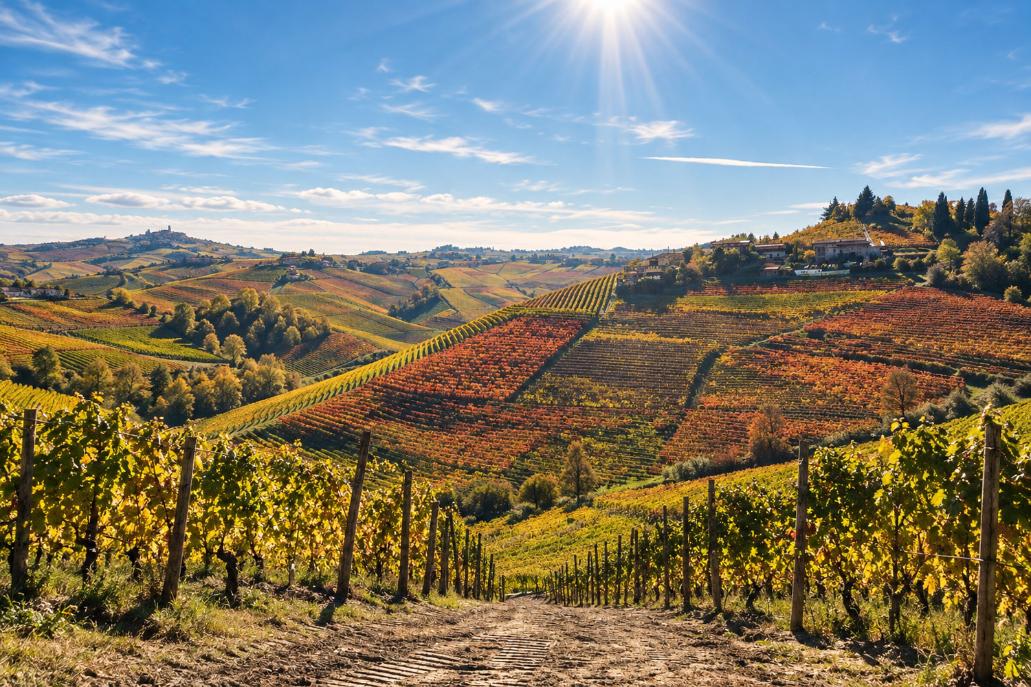 Vigneti di Barbaresco nelle Langhe, territorio del Nebbiolo