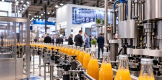 Cibus Tec 2026 a Parma: date, novità e tecnologie Cibus Tec 2026: linea automatizzata di imbottigliamento beverage con macchinari industriali in acciaio Copia ALT