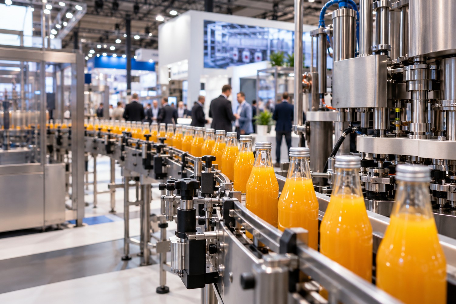 Cibus Tec 2026: linea automatizzata di imbottigliamento beverage con macchinari industriali in acciaio Copia ALT