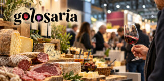 Golosaria Milano 2026: date, programma e novità Golosaria Milano 2026, banco degustazione con salumi, formaggi e calice di vino in un contesto fieristico enogastronomico con logo Golosaria