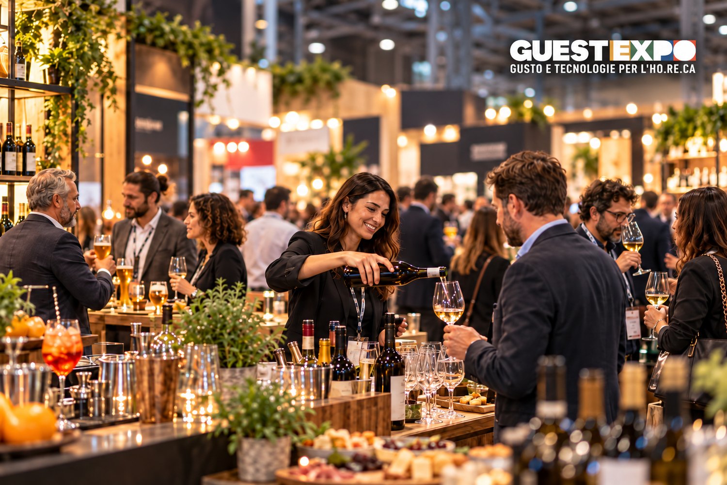 Guest Expo 2026 Vicenza, operatori HoReCa in area beverage durante degustazione e networking in fiera